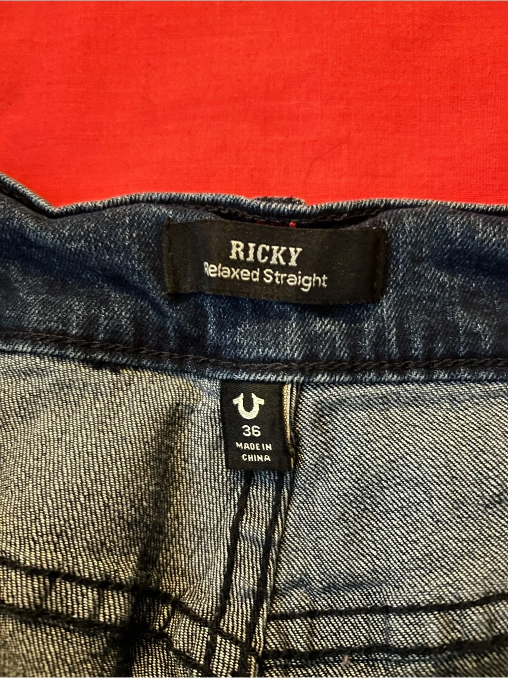 True Religion Men's (Ricky) Jeans in Dark Blue Denim
